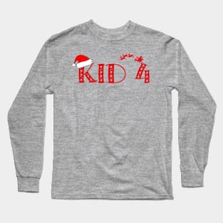 Christmas Family Name "Kid 4" Photo Design Shirt Long Sleeve T-Shirt